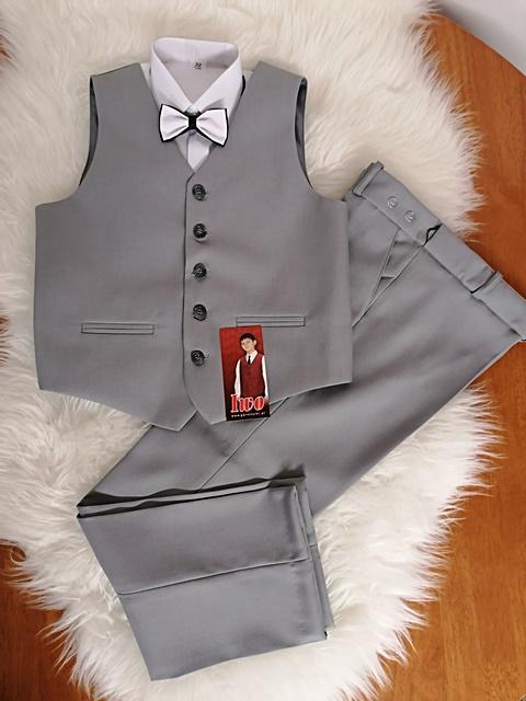 chlapecký elegantní oblek IWO vel. 92 - šedý