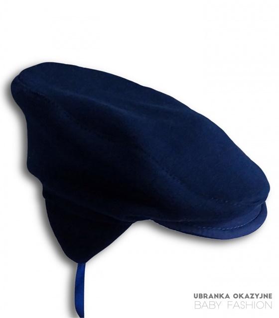 elegantní baret na vázání - tmavě modrá