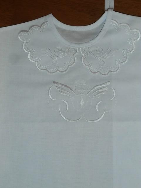 košilka na křest anděl - bílý lem 1