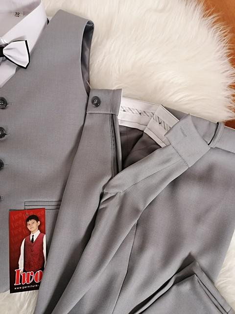 chlapecký elegantní oblek IWO vel. 146  - šedý